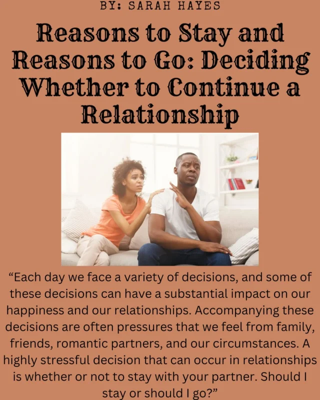 Deciding whether or not a relationship is good for you can be very hard. Read here to learn more reasons about why to stay or go… https://decidetocommit.com/reasons-to-stay-and-reasons-to-go-deciding-whether-to-continue-a-relationship/  #decidetocommit #reasonstostay #reasonstogo #romanticrelationships