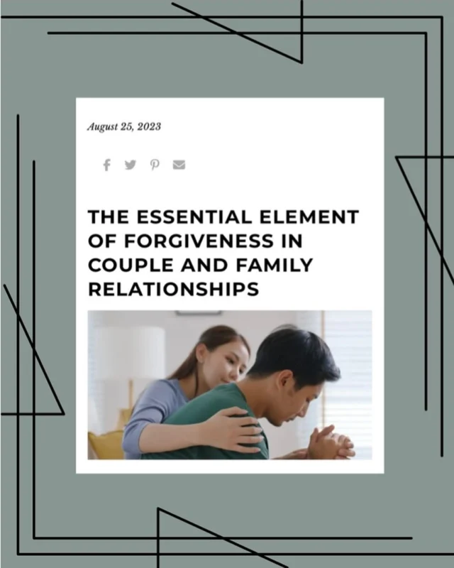 🕊️ Why is forgiveness so hard—and so necessary? Whether you’re navigating a romantic relationship or family dynamic, this blog post explores how forgiveness can be a powerful tool for healing, growth, and deeper connection.
��� From attachment styles to forgiveness, learn what makes some people more forgiving than others—and how to foster forgiveness without tolerating harmful behavior
📖 “The Essential Element of Forgiveness in Couple and Family Relationships” by Jessica Lopez & Katherine Smail
#ForgivenessMatters #EmotionalHealing #FamilyRelationships #DecideToCommit #SelfAwareness #RelationshipGrowth